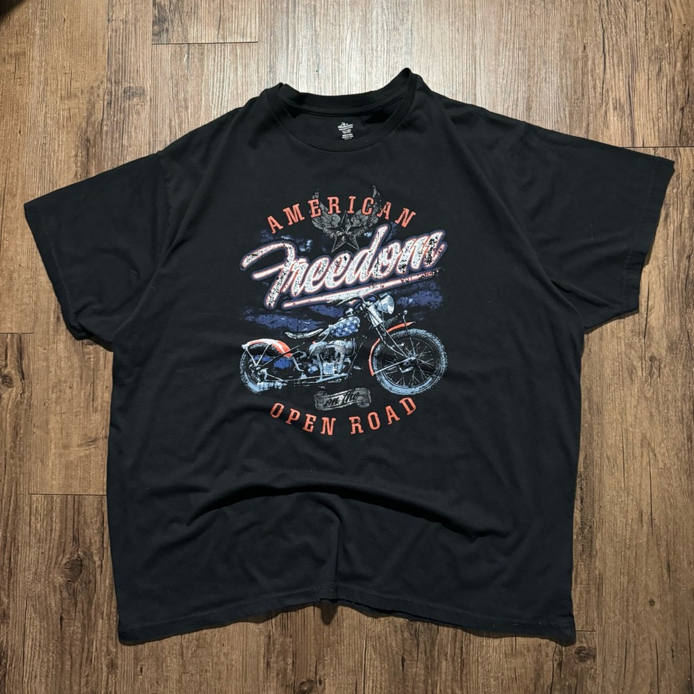 Black American Freedom Open Road Biker Motorcycle Tee shirt harley davidson